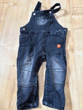 2/10$🍊Tag Black Denim Toddler Overalls with Bear Bib